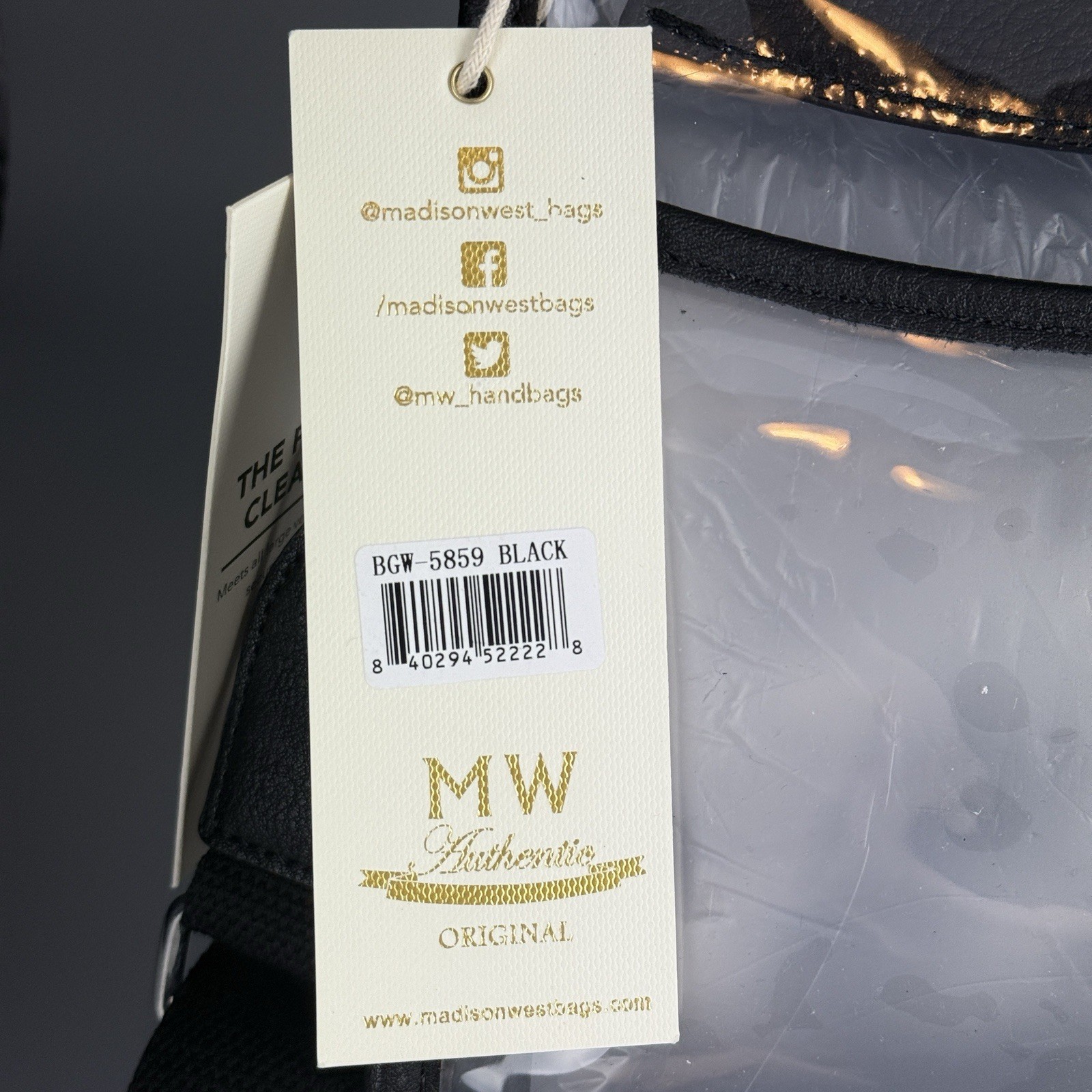 Madison West *The Perfect Clear Bag* NWT Crossbody Meets Security Requirements