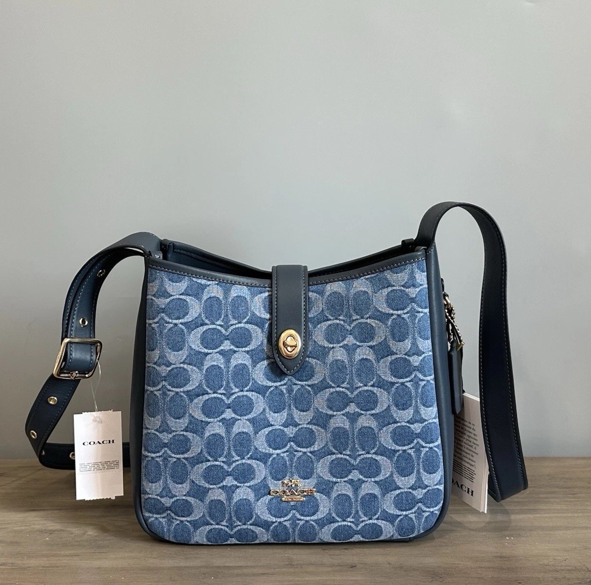 COACH Hadley Convertible Crossbody Shoulder Bag Signature Denim CDB98 Indigo NWT