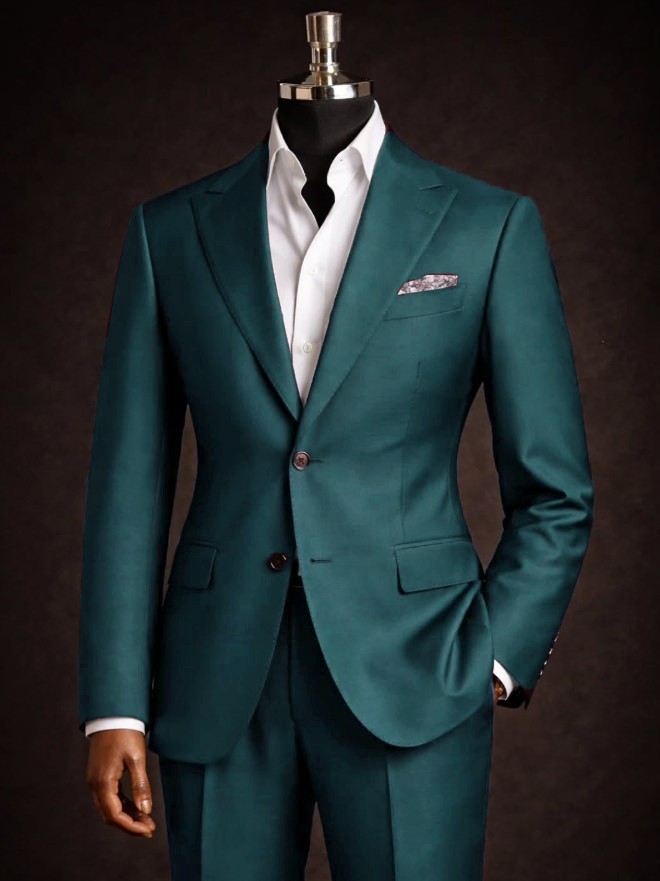 Peak Lapel Men’s Suits Formal Workwear 2Pcs Coat Business Casual Slim Blazer