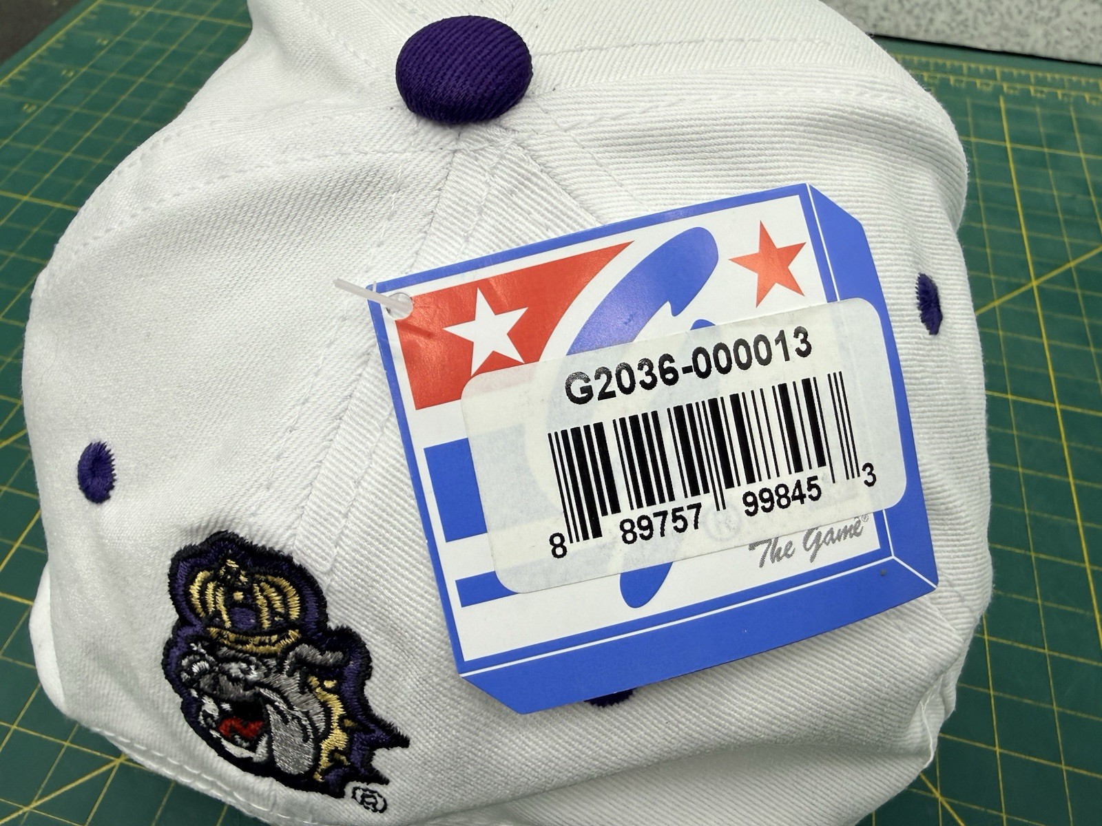 JMU James Madison University Split Bar Logo White SnapBack Hat Cap – by The Game