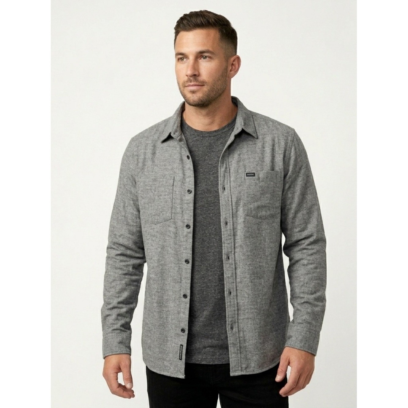 RVCA Light Gray Lined Button Down Shacket Men’s XL