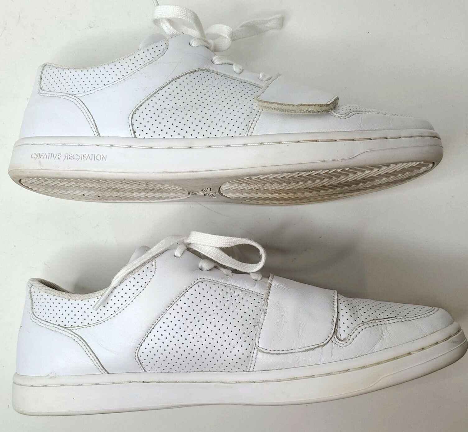 Creative Recreation Men’s Sz 13 Cesario Lo White/Silver Leather Shoes CR4LOC