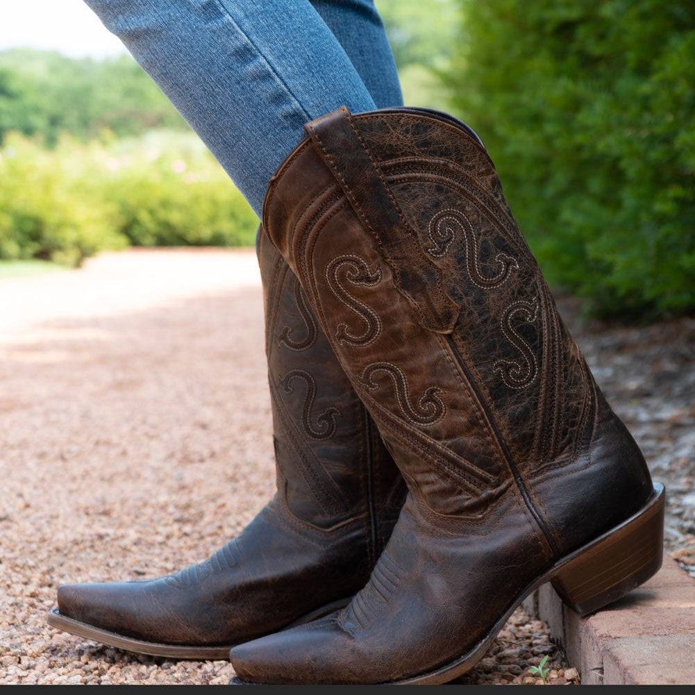 Cheyenne Cowgirl Boots | Women’s Snipped Toe Leather Boots (M50041)