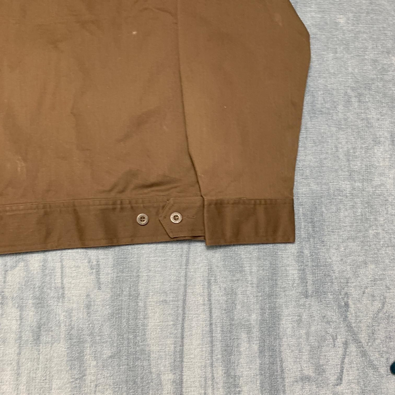 Tameno Workwear Blouson Jacket Men XL Brown Pockets Full Zip Mock Neck Outerwear