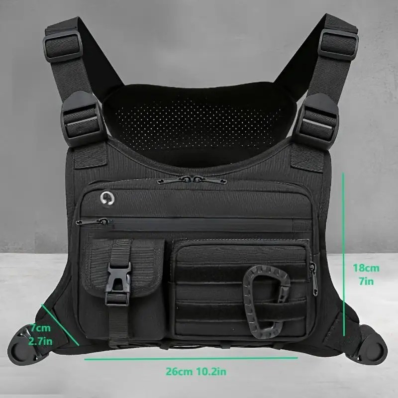 Sport Running Combat Chest Rig Bag Front Pouch Recon Kit Pack Protective Vest