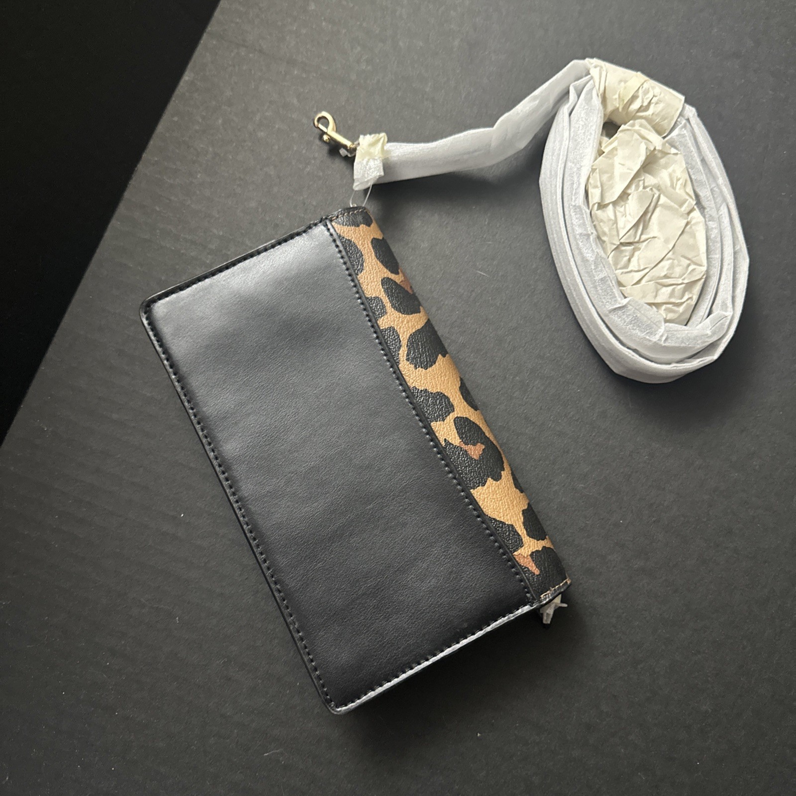NWT COACH CORNER ZIP WRISTLET WITH LEOPARD PRINT MULTI SV #CC871 ORG PKG!