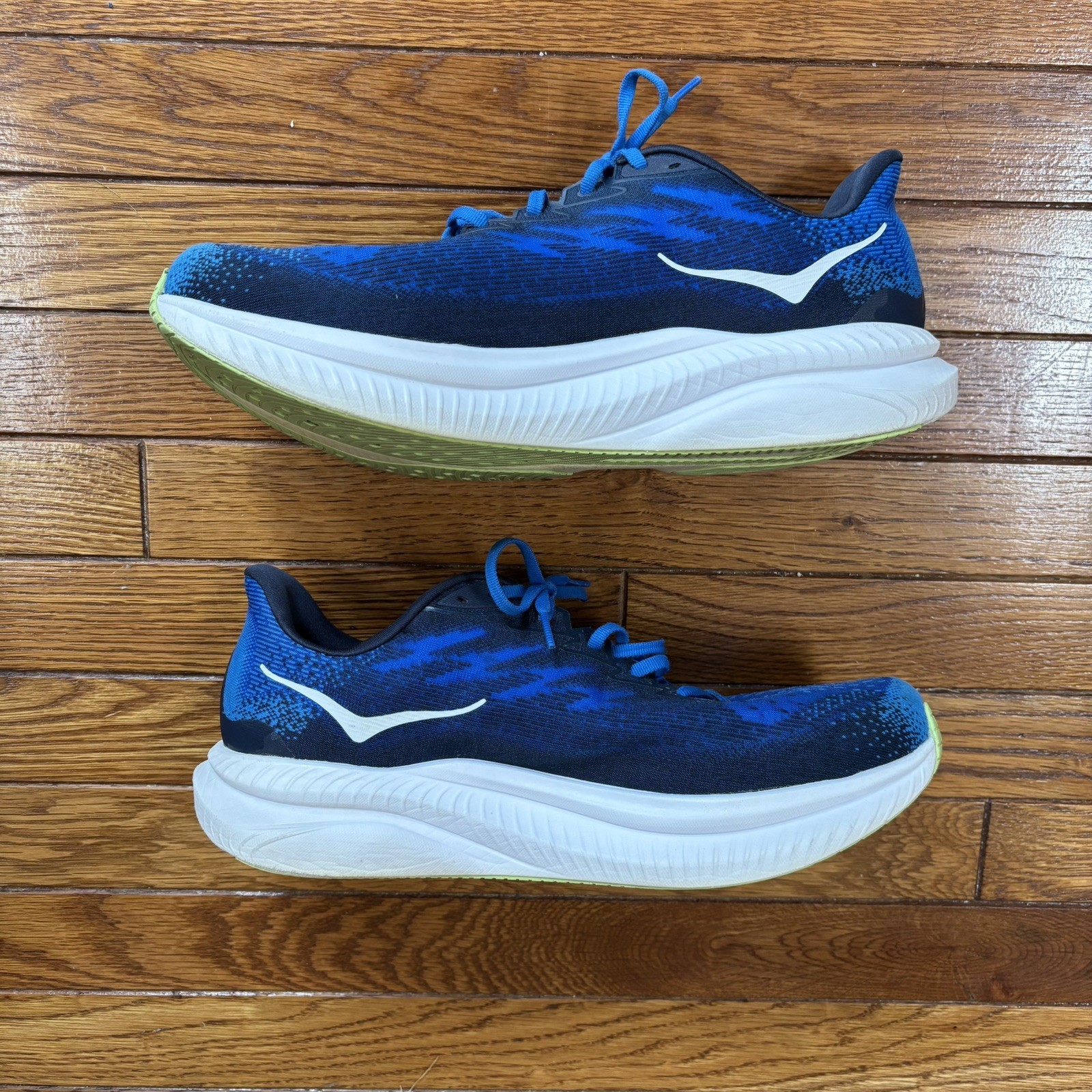 Hoka One One Mach 6 Shoes Mens 12.5 2E Blue Road Running Athletic Gym Sneaker