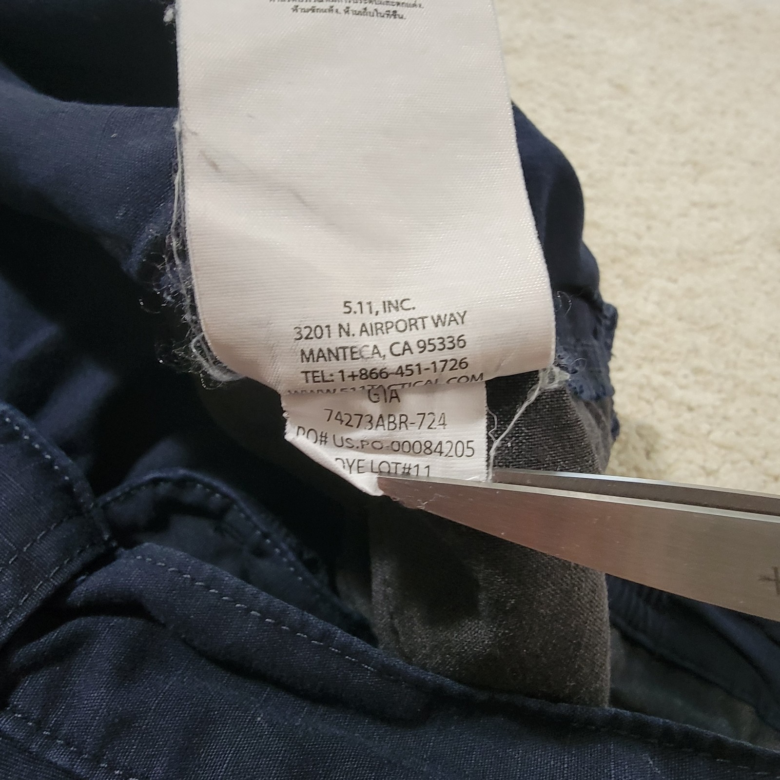 5.11 Tactical Taclite Pro Ripstop Cargo Pants Mens 40×32 74273 Blue