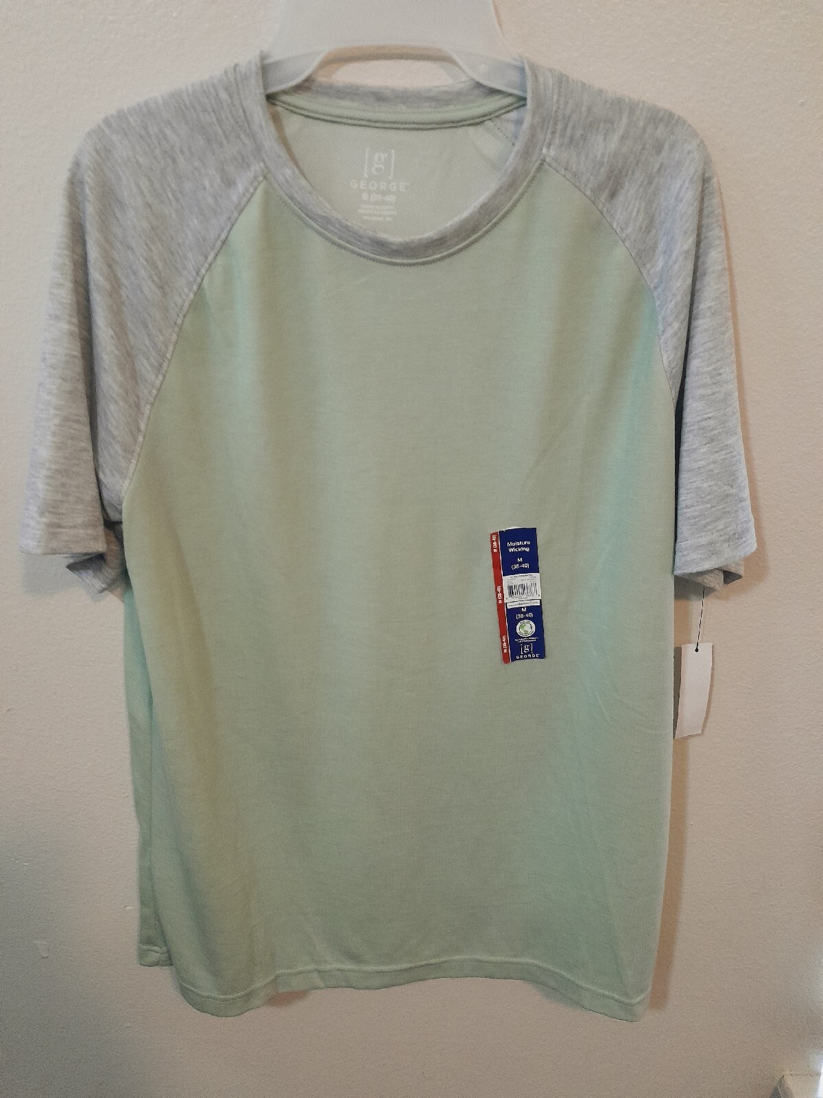 Mens George Size Medium Raglan Tee Short Sleeve Tee Shirt Color green NWT