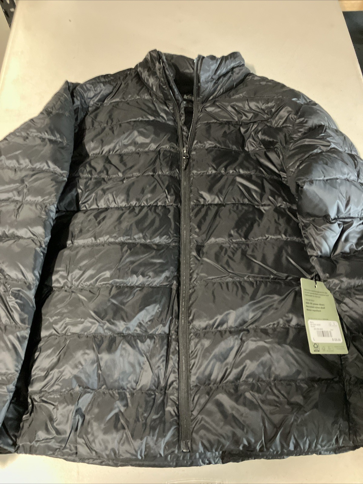 REI Coop 650 Down Jacket Men Lightweight Waterproof Quilted Pack Puffer Blk LG