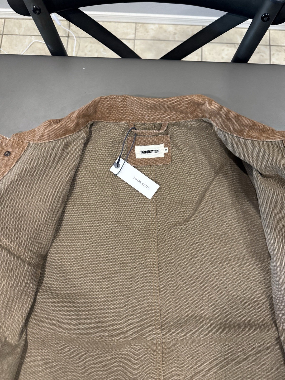 Taylor Stitch The Longshore Jacket In Tobacco Chipped Canvas Size XL 44