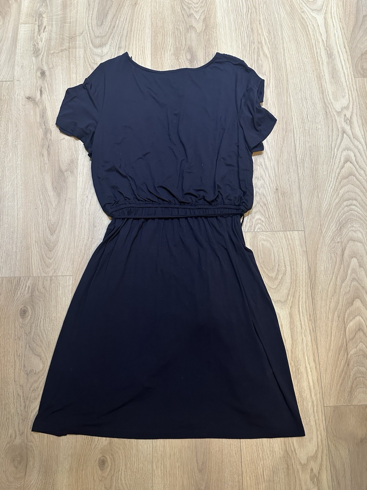 NWT LOFT New Lace Crochet Dress Women’s Sz Navy Blue Short Sleeve Fit And Flare
