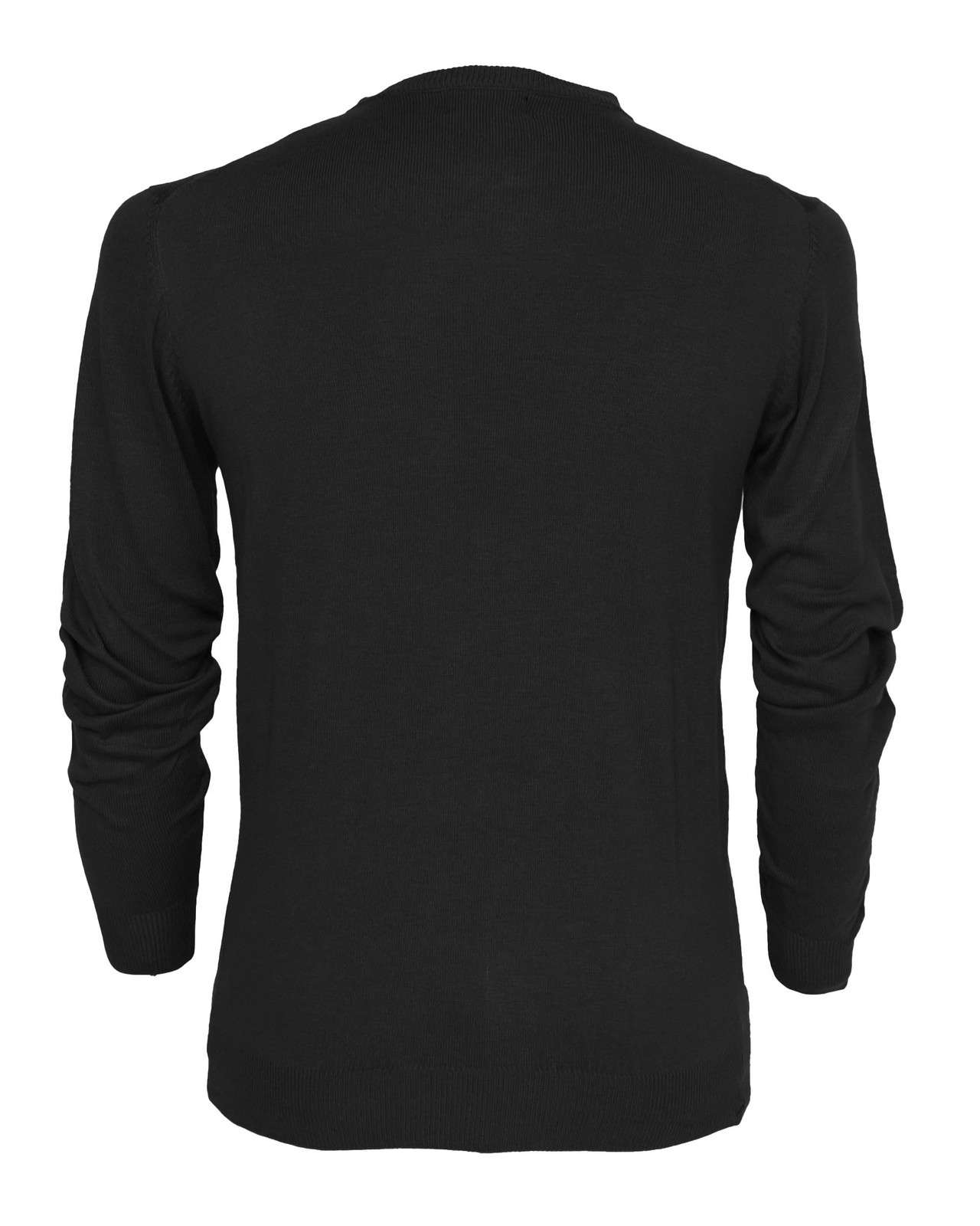 NWT EZZELINO SWEATER crewneck black wool cotton luxury Italy 2XL