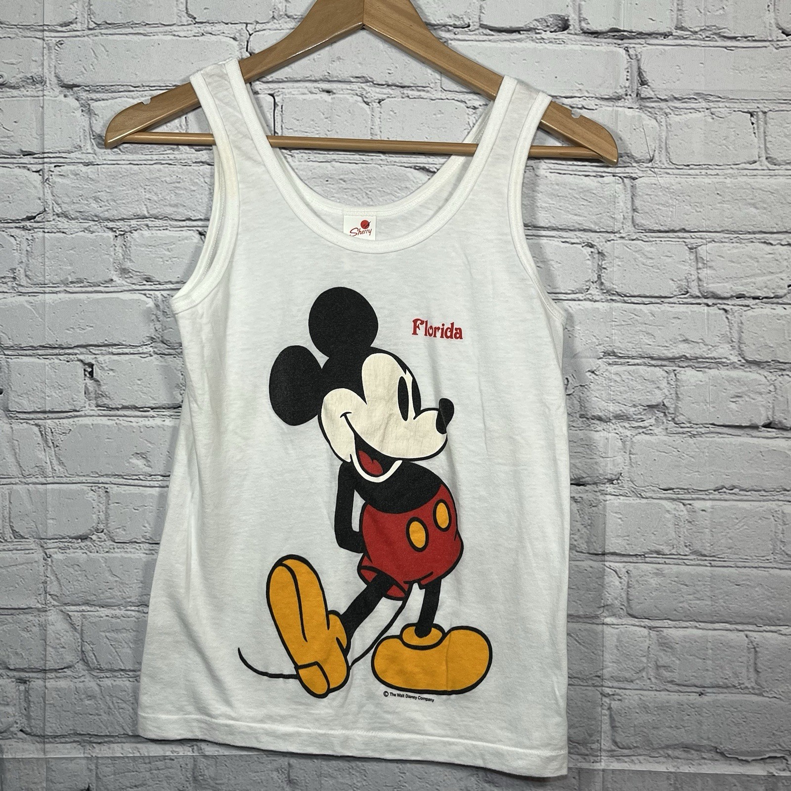 Vintage Sherry’s Best Mickey Mouse Florida Beach Summer Tank Top Womens Small