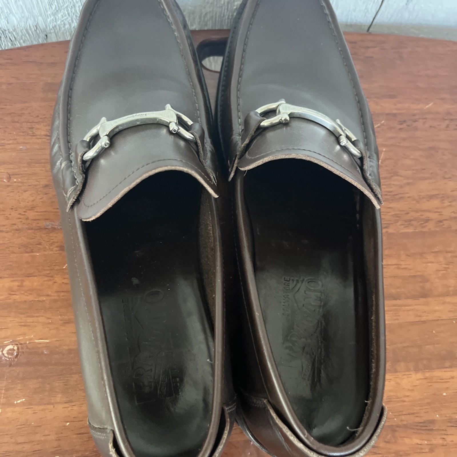 Salvatore Ferragamo Men’s Brown Loafers 12 D (Heel repaired- See Picture )