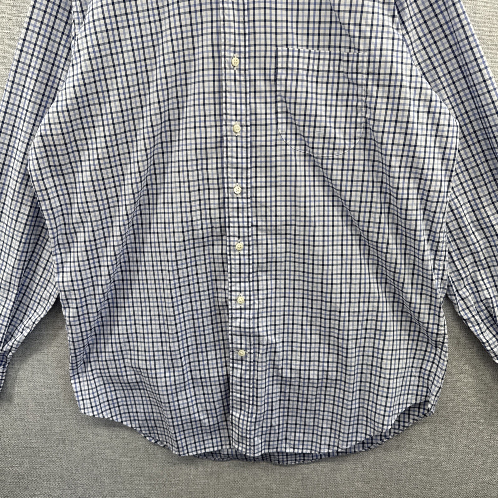 Sid Mashburn Shirt Mens Large Blue Plaid Long Sleeve Button Down Pocket (A)