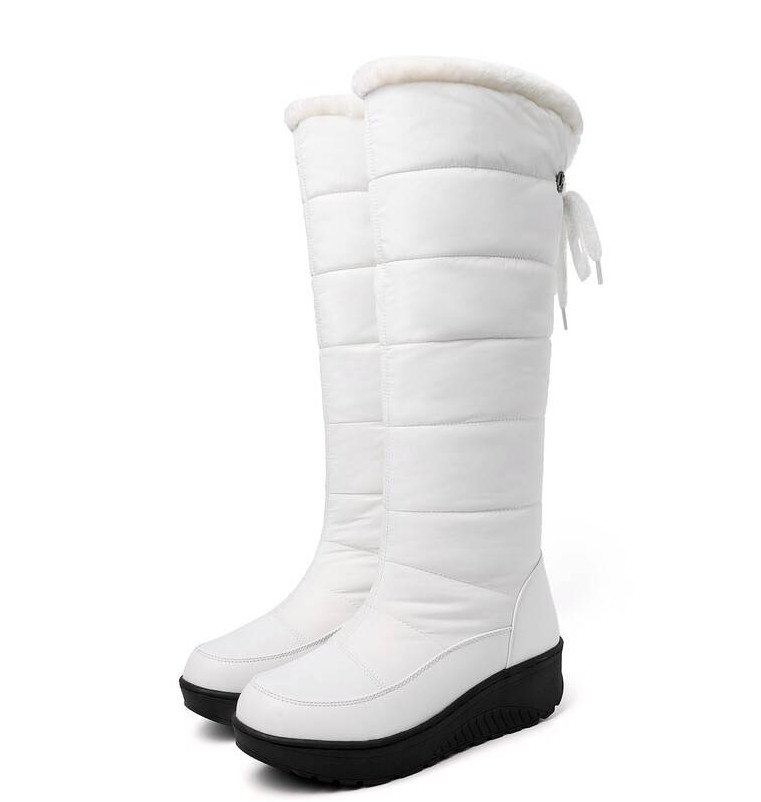 Womens Warm Lined Pull On Knee High Boots Snow Boots Casual Outdoor Winter Shoes