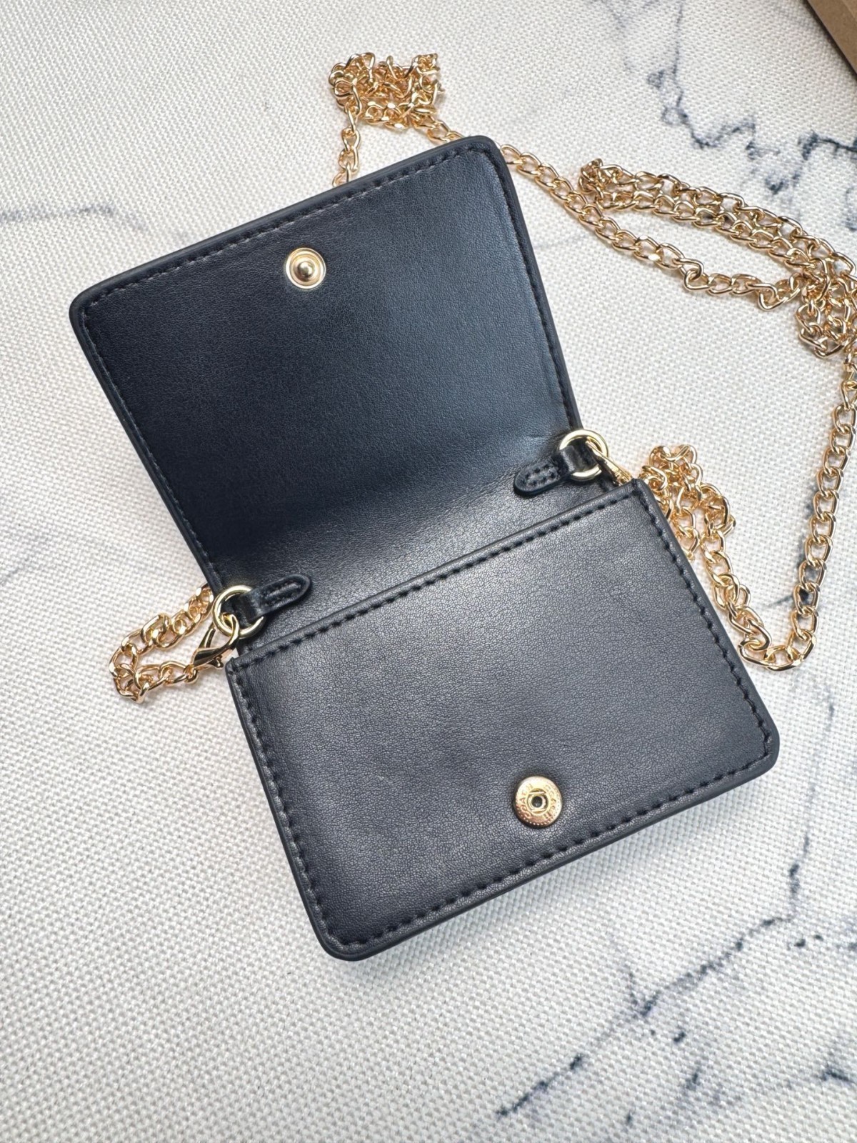 NWT Coach Mini Wallet On A Chain Signature Canvas With Charms CZ278 With Box
