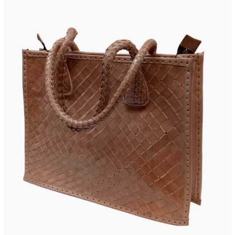 Handmade Moroccan Woven Leather Handbag