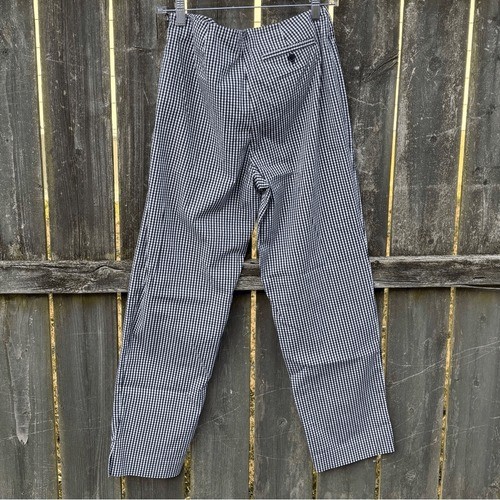 Brooks Brothers 346 Womens Gingham Stretch Pants Black White Side Zip Size 6