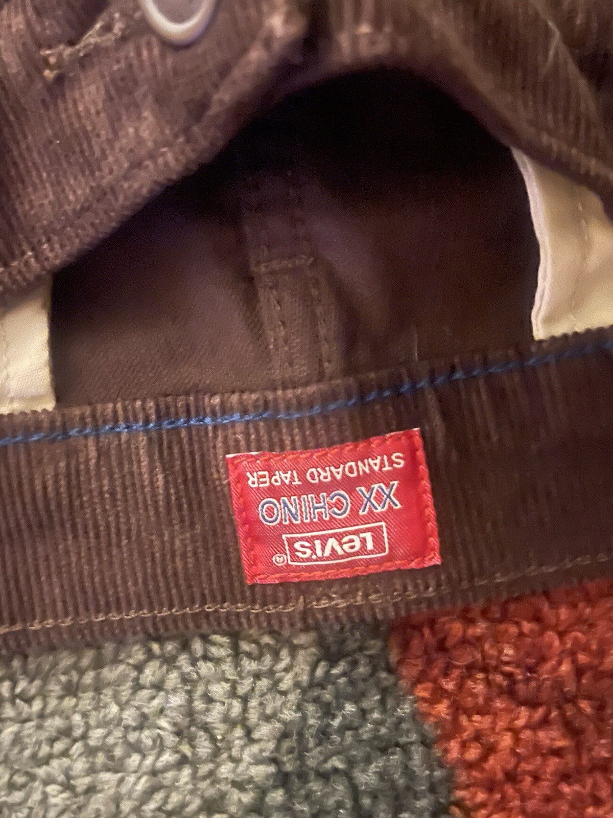 Levi’s XX Chino Brown Corduroy Tapered Slim Fit Pants Men’s 30W Pockets
