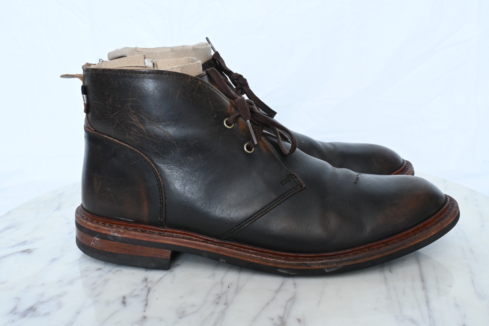 Allen Edmonds Chandler Chukka Brown Leather Laced Up Ankle Boots Men’s Sz 10.5