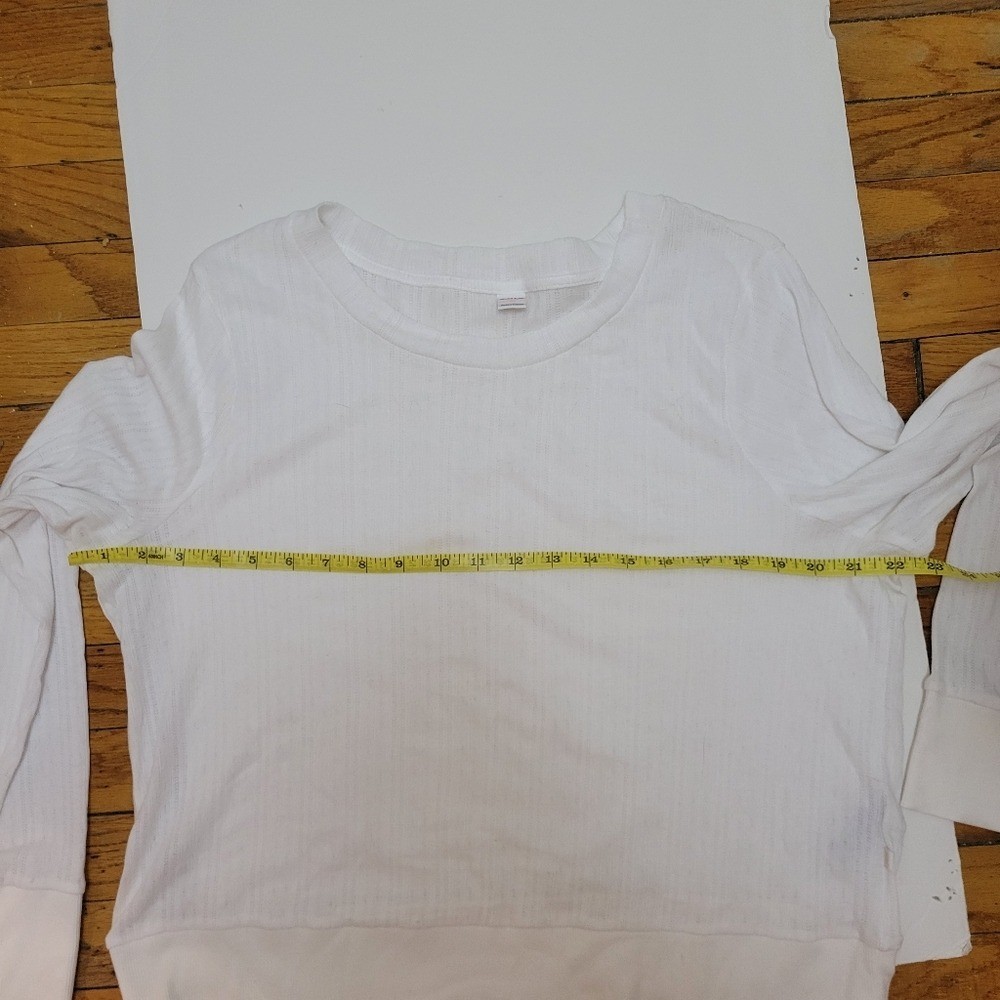 Old Navy White Pointelle Long-Sleeve Top EUC Coastal Grandma Elevated Basic
