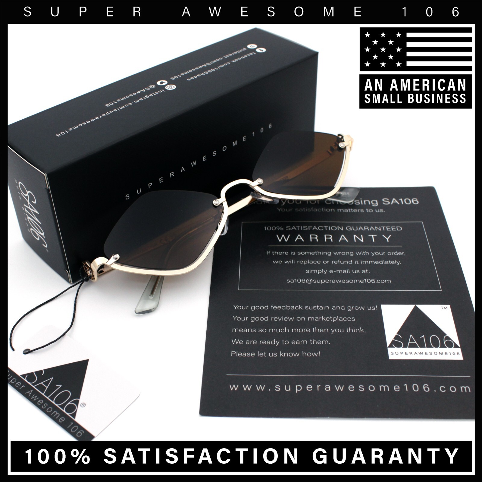 Womens Upside Down Half Rim Diamond Shape Rimless Metal Frame Sunglasses