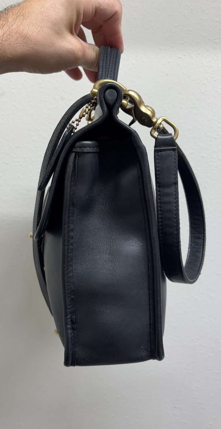 Vintage Coach Willis 9927 Black Leather Crossbody Bag Purse