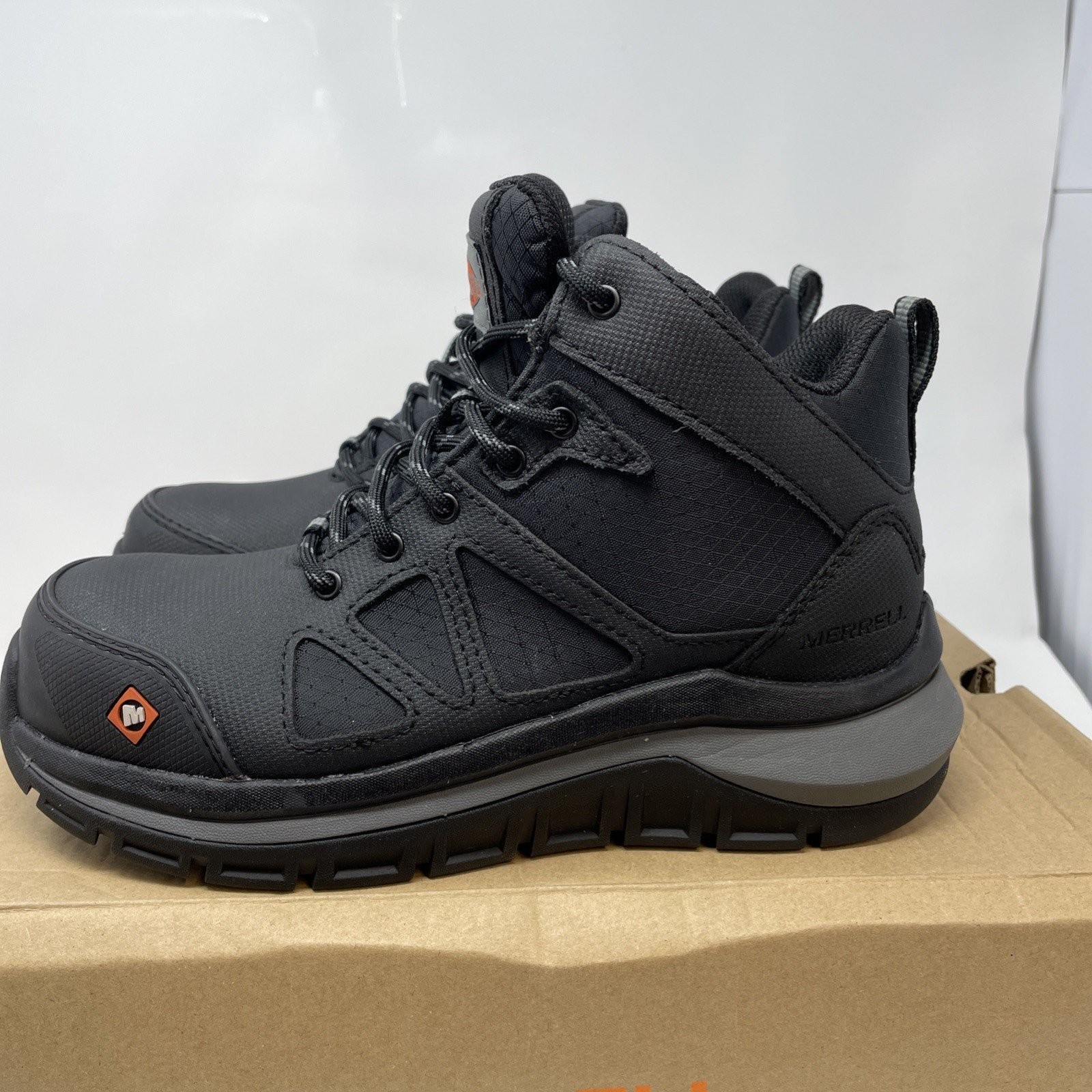 Merrell Fullbench Speed Mid Carbon Fiber Work Boots Black Men’s Size 4.5
