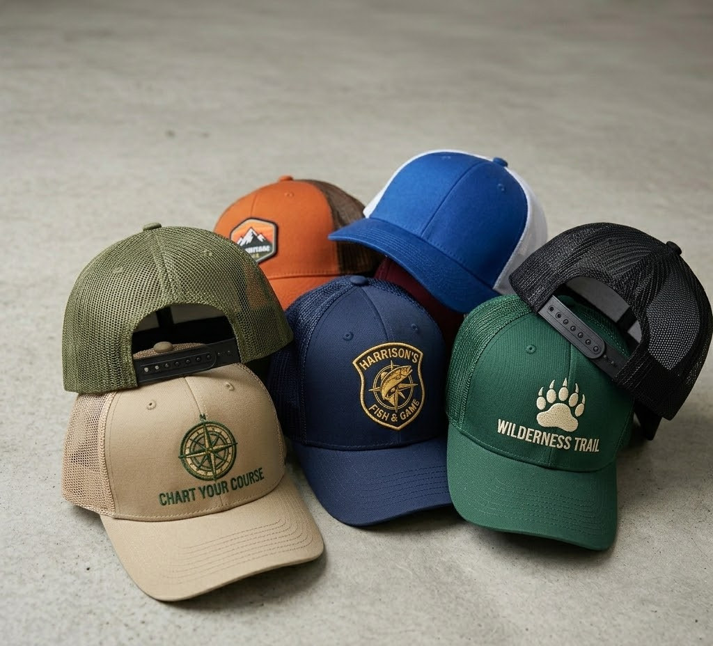 Walmart Spark Logo Embroidered Trucker Hat Black Mesh Back