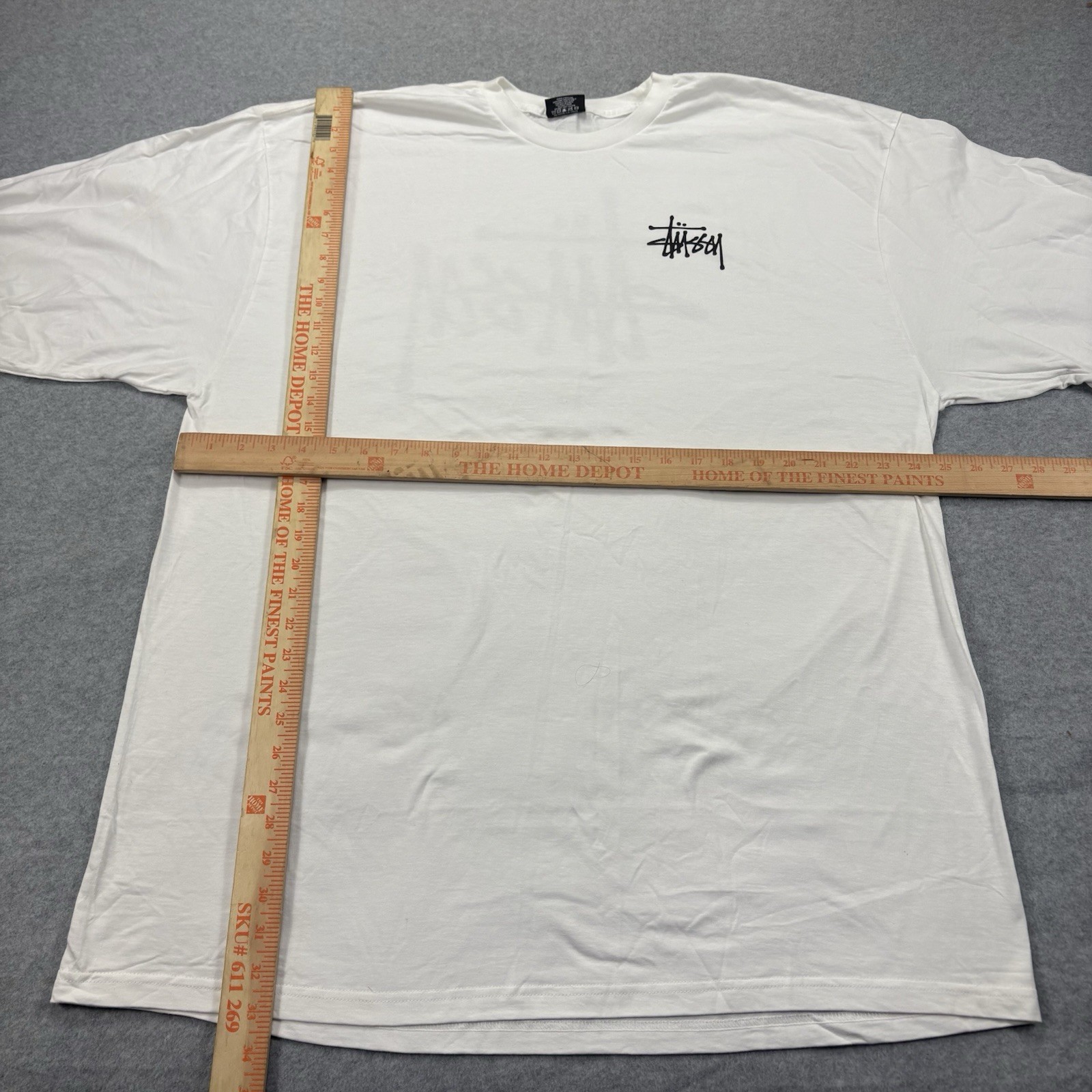 Stussy Basic Stüssy Long Sleeve T-Shirt Mens XXL White Double Sided