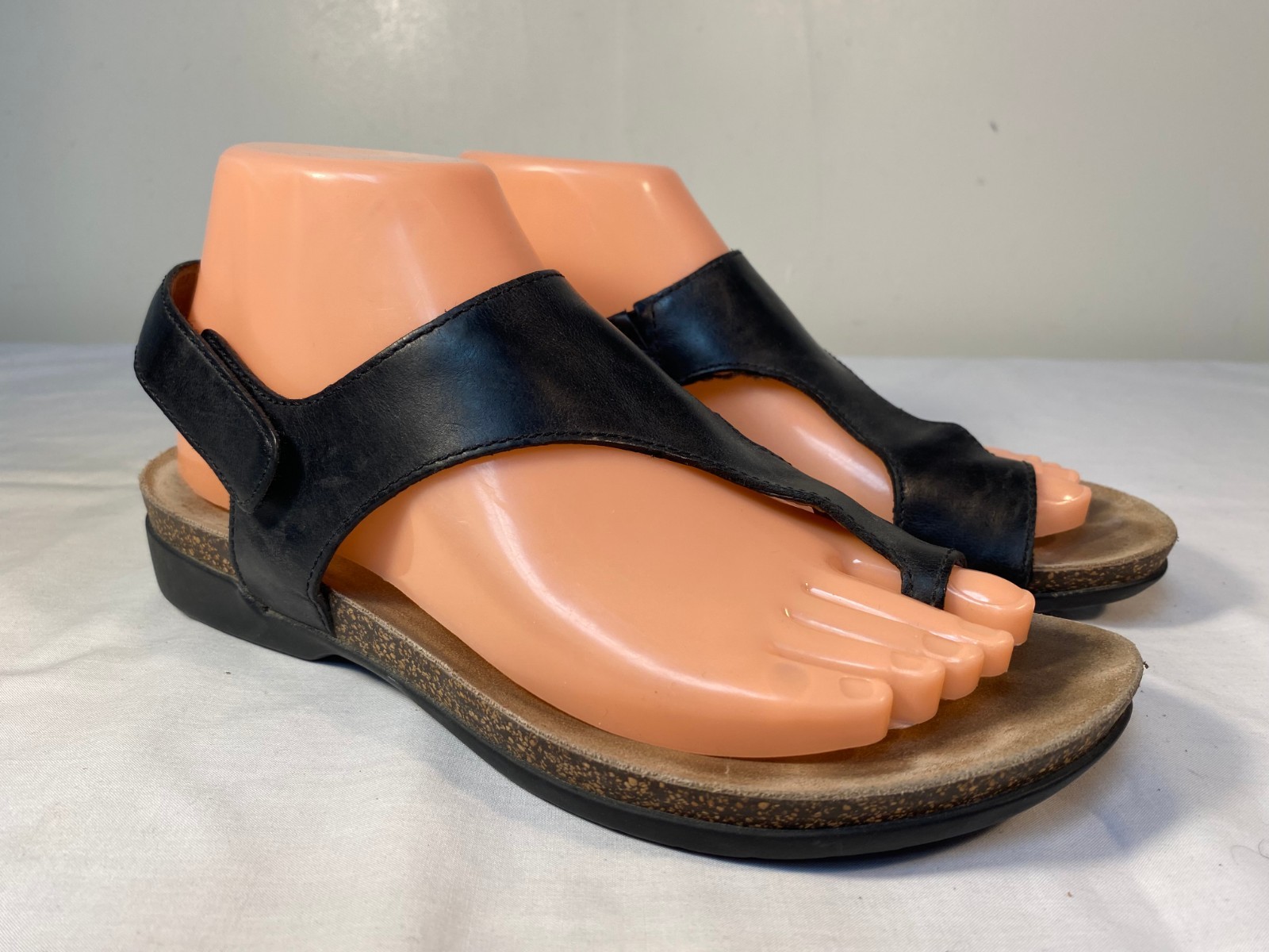 DANSKO Reece Waxy Sandals Women’s Black Leather – EU 37 (US 6.5-7)