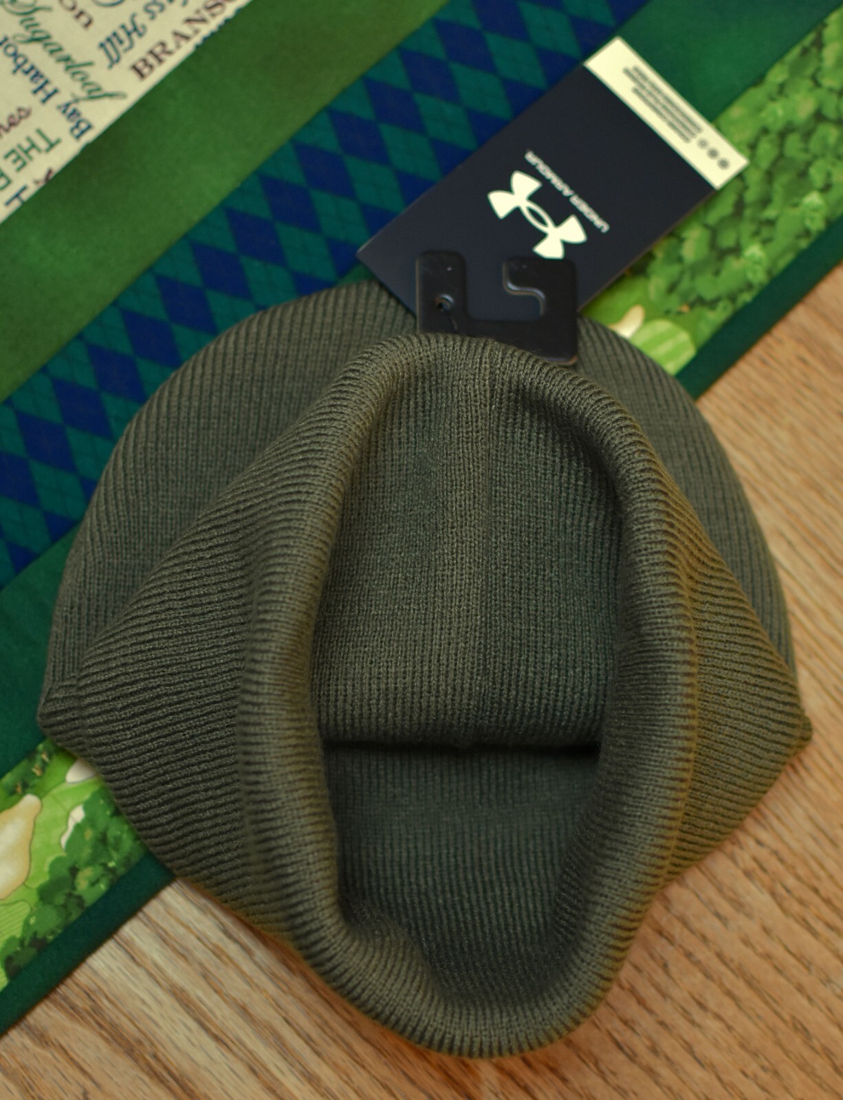 NWT UNDER ARMOUR “UA Halftime” Mens Cuffed Knit Beanie Hat-OSFM $25 MARINE GREEN