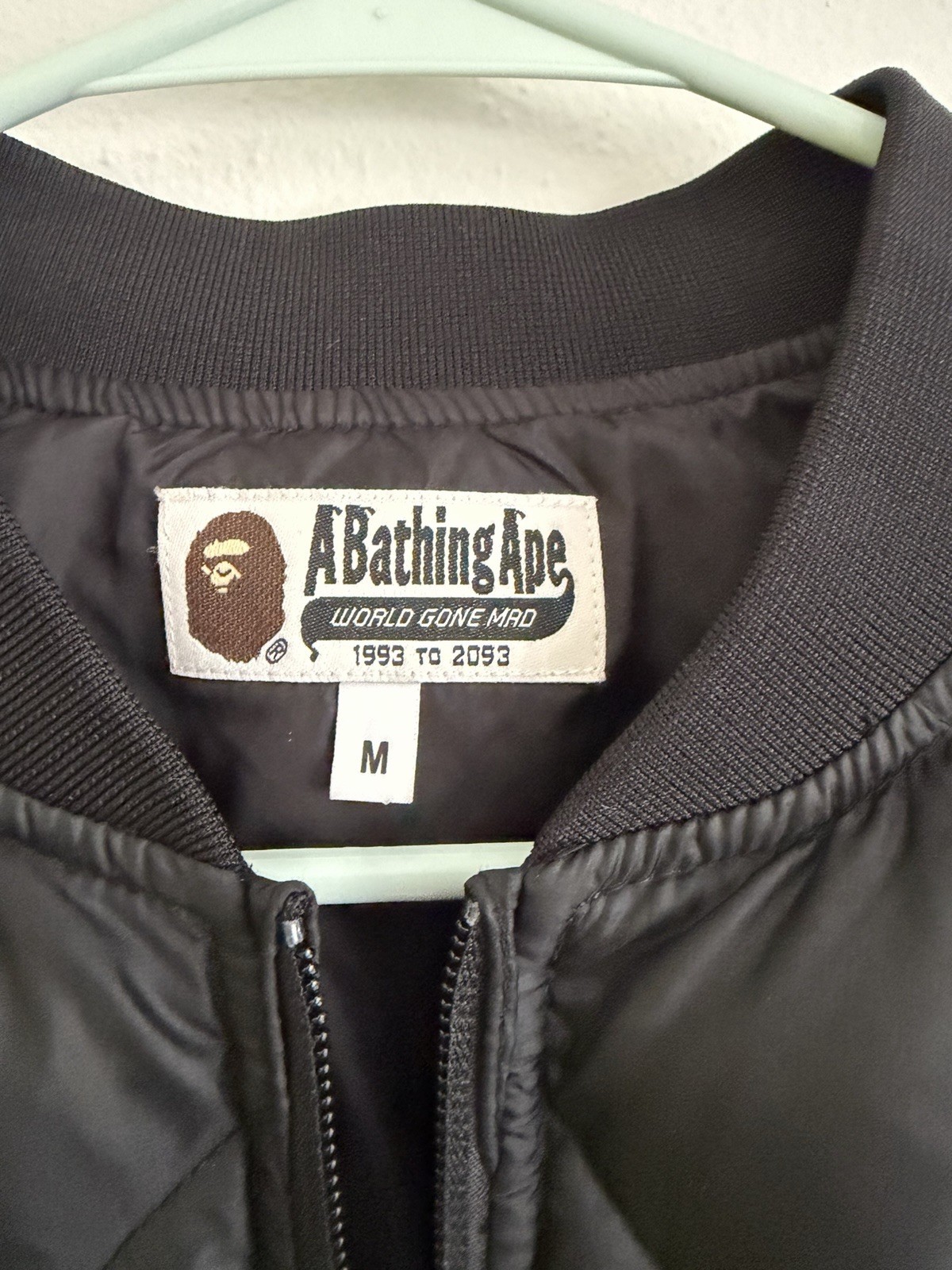 A Bathing Ape Men’s Black Down Puffer Vest Full Zip Logo Patch Size M