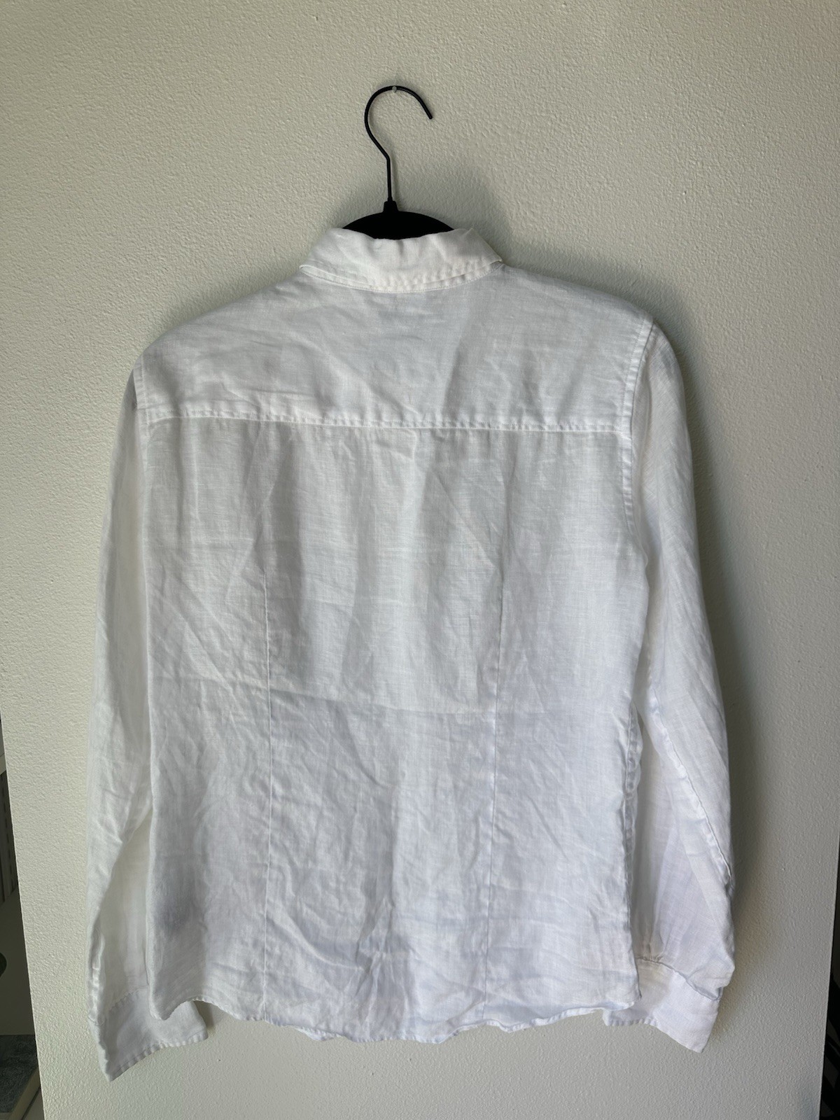 Brooks Brothers 346 White Linen Long Sleeve Collared Button-Up Shirt Size 2
