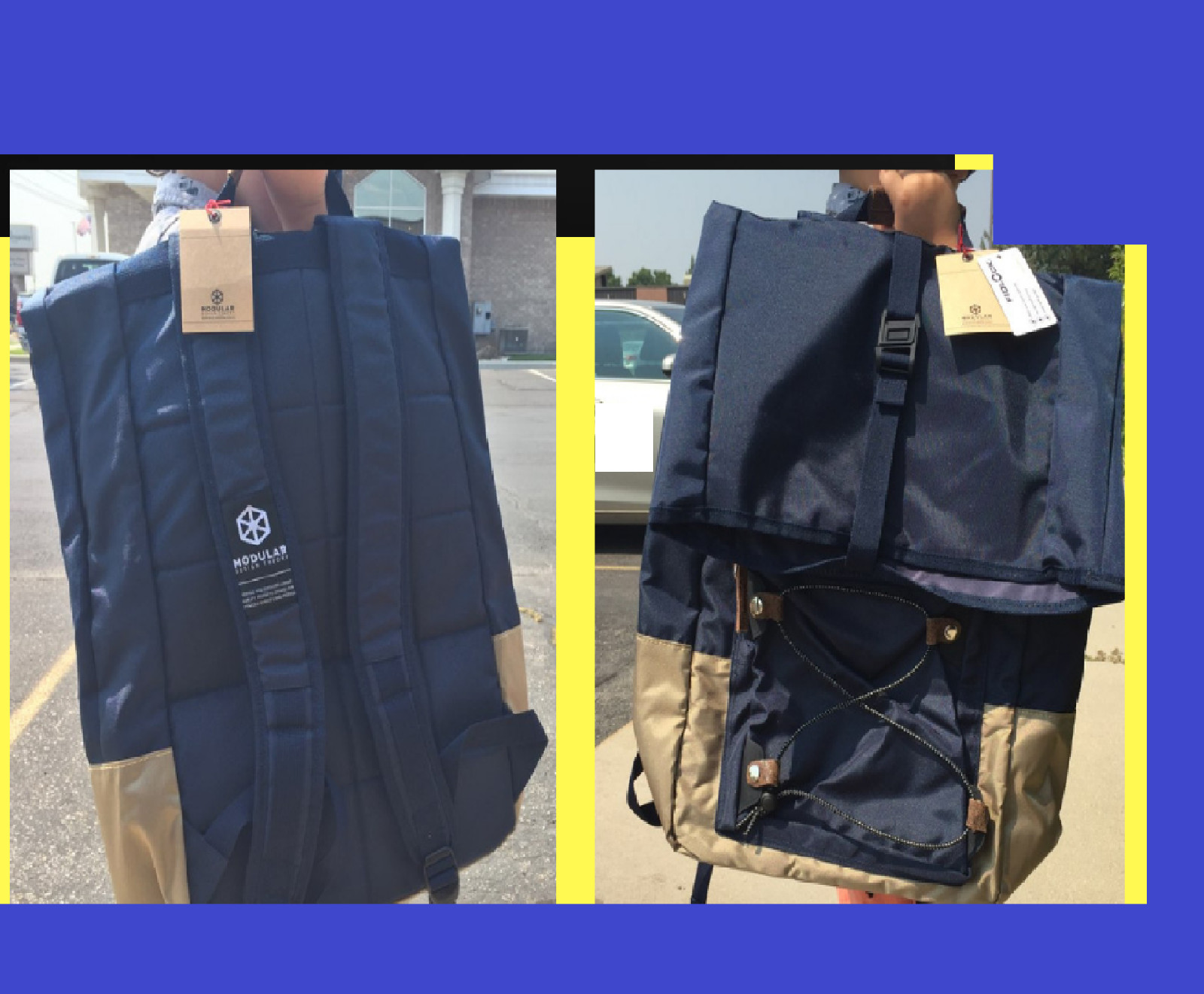 Men Backpack color BLUE Multifunction Travel Handbag Crossbody Bag Business Big