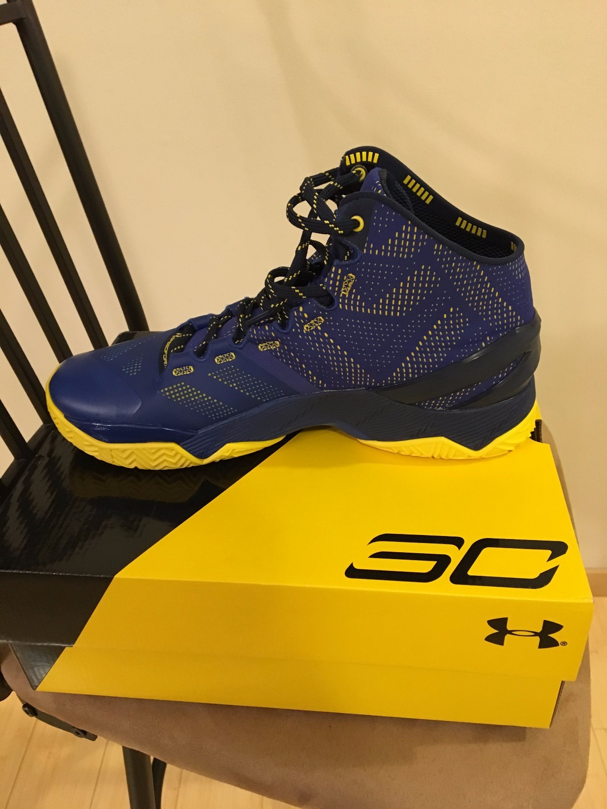 New Under Armour Curry 2 Dub Nation Away Warriors – Blue Yellow
