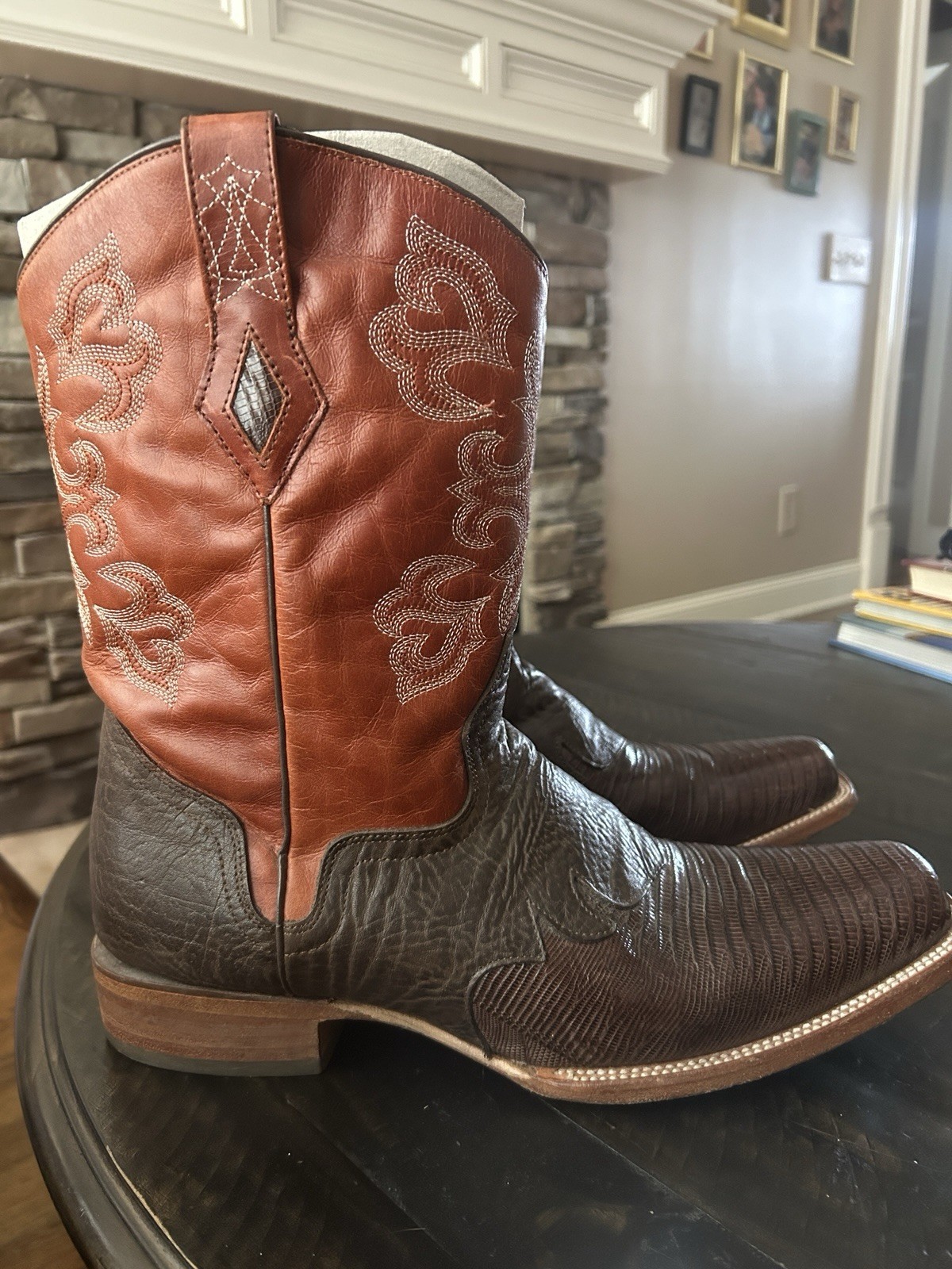 J.B. Dillon Reserve Men’s Brown Western Cowboy Boots Square toe. 14 D