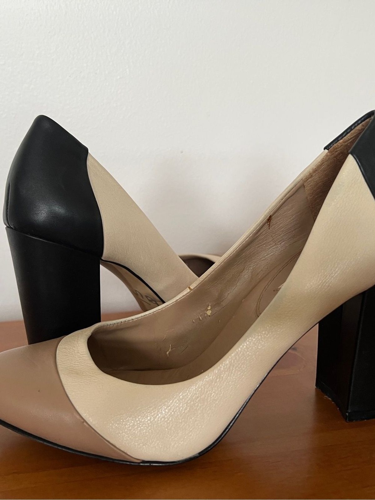 Banana Republic Women’s Colorblock Leather Pumps in Beige, Taupe & Black- 8