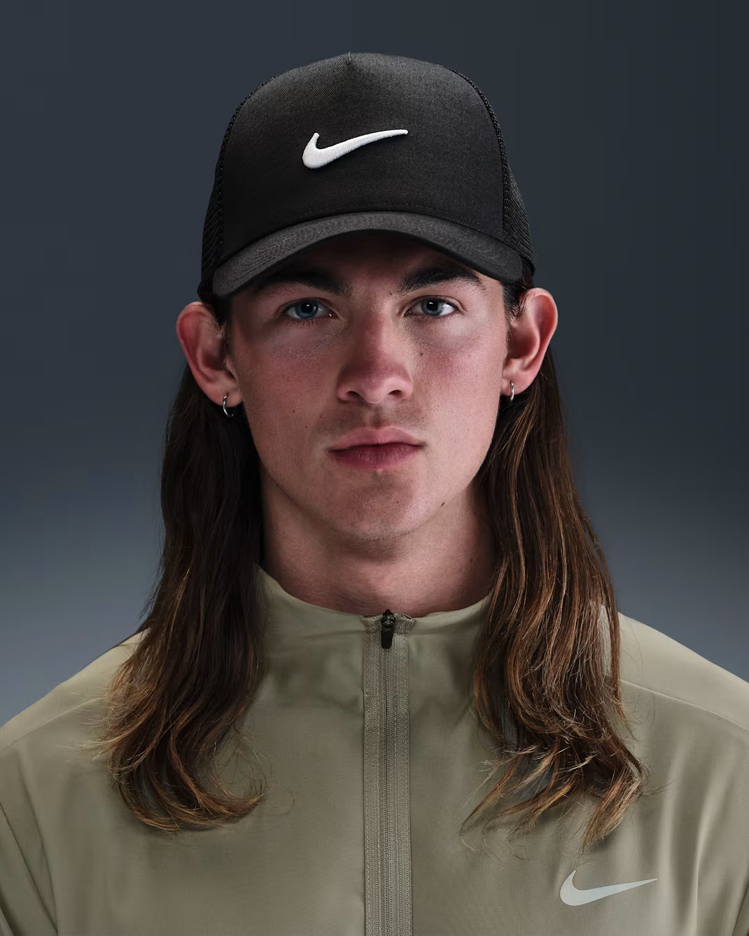 Nike Hat Rise Cap Snapback M/L Black Structured Trucker Adult Unisex II1314 010
