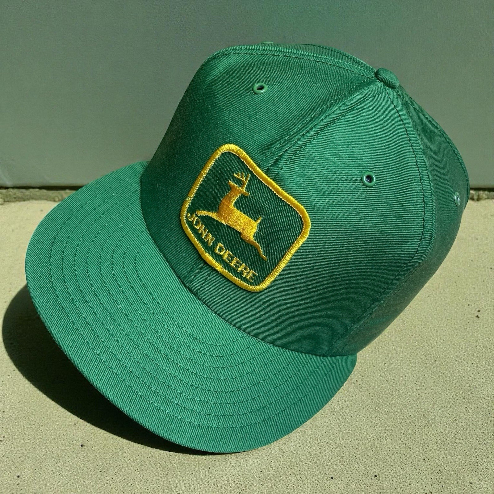 Vintage 80’s John Deere Snapback Hat Green Twill Louisville MFG Co. USA Made