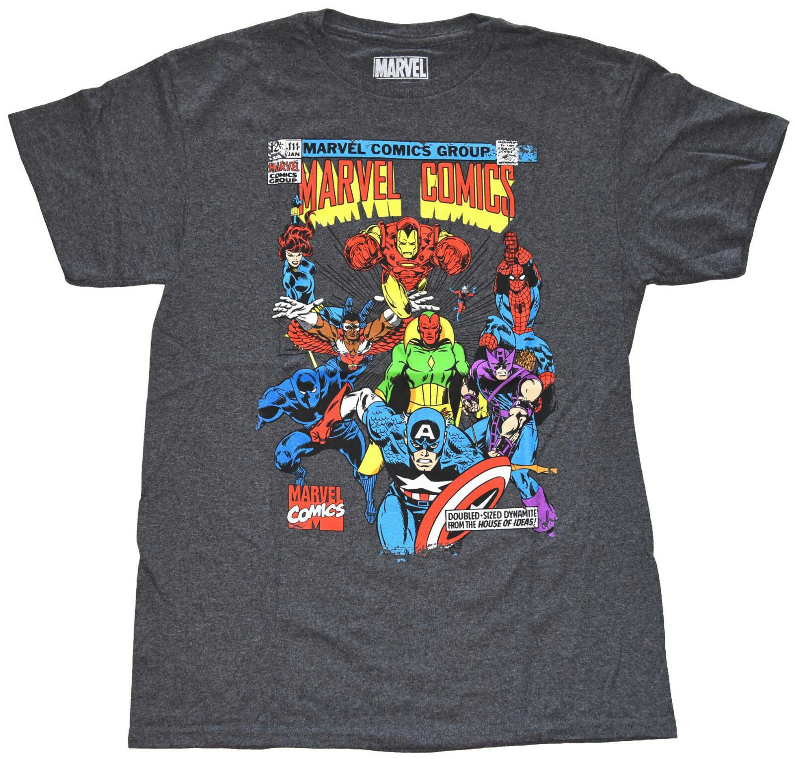 Marvel Comics Cover Art Charcoal Heather Men’s T-Shirt New