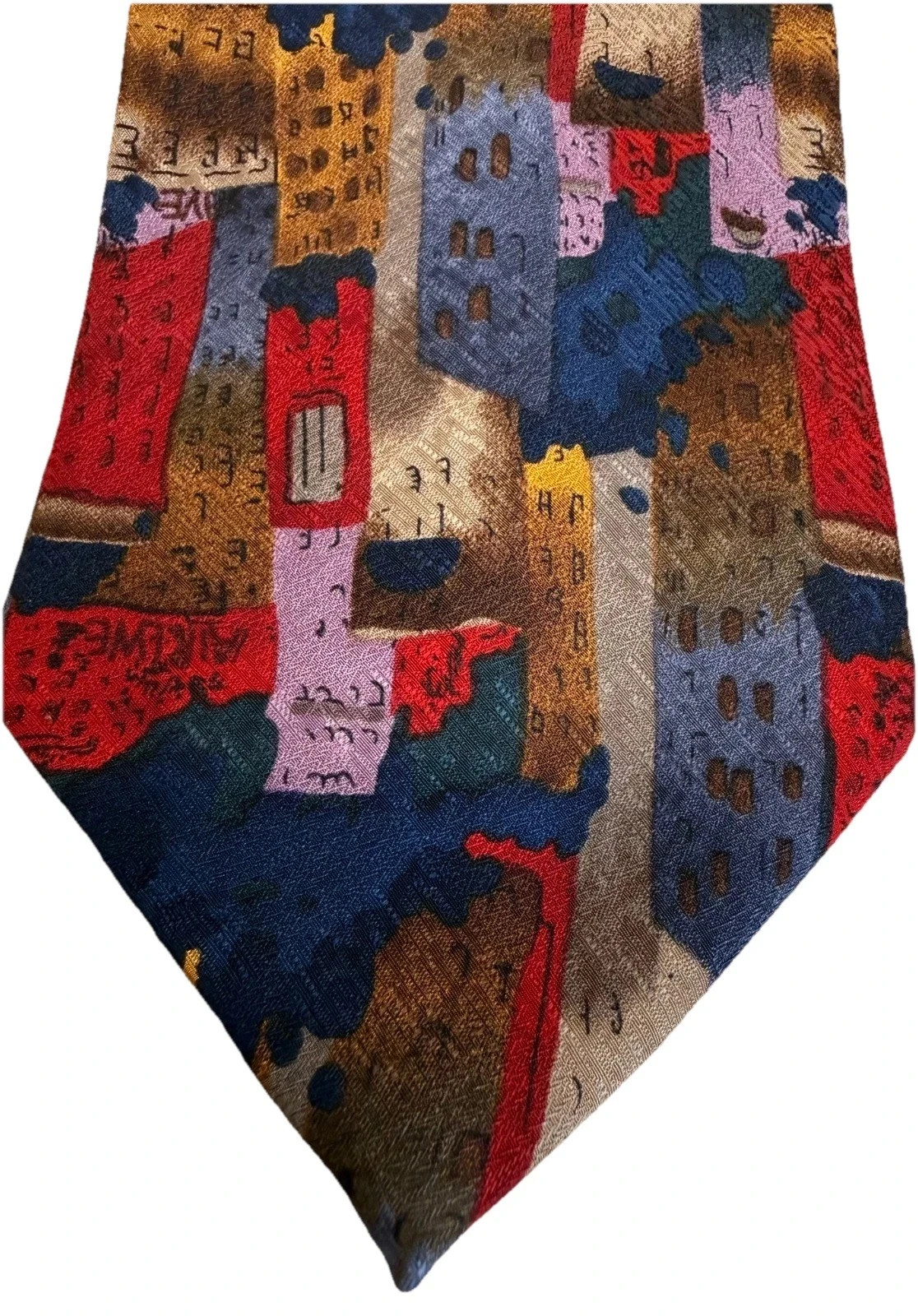 J. Garcia Vintage Tie Lot of 4 abstract geometric 80s 90s Y2K Modern 100% Silk