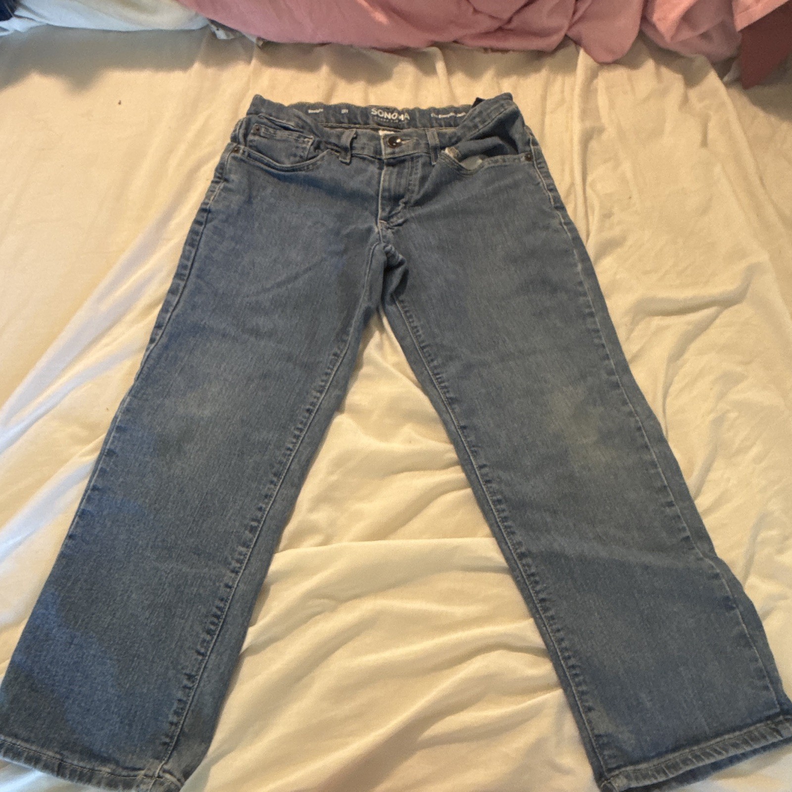 Sonoma Goods For Life Women’s Straight Jeans Light Wash Stretch 5-Pocket 18