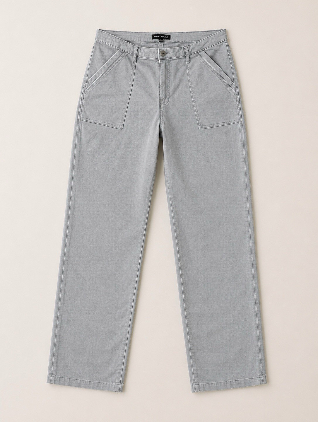 Banana Republic Women’s Skinny Gray Solid Jeans Slash Pockets Button Zip