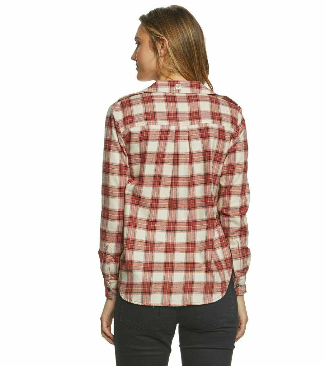 Billabong Venture Out Sz S/M Junior’s Sienna Plaid Lite Flannel Woven Shirt NWT