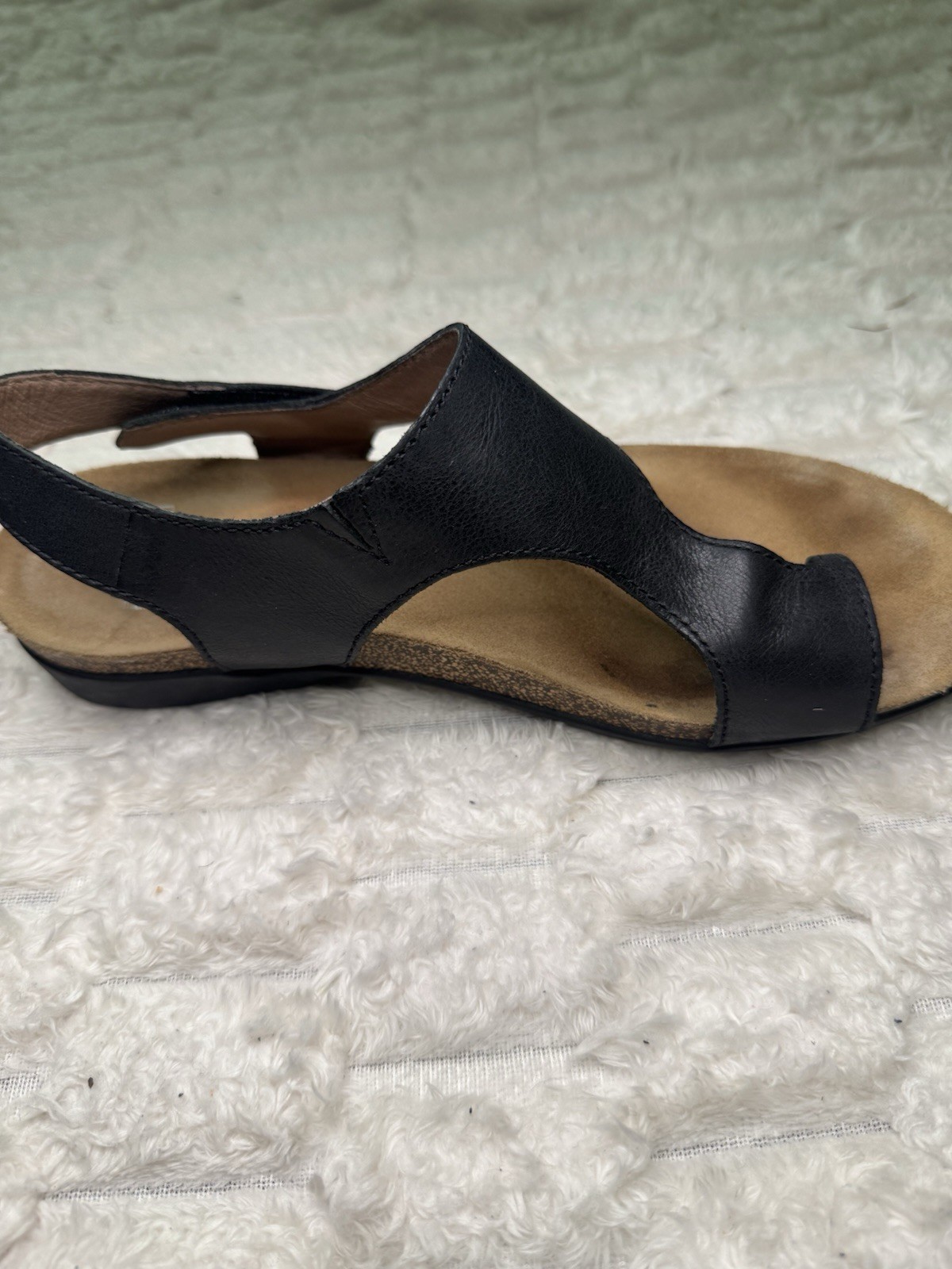 Dansko Reece Black Leather Sandals Size 37 Comfort Wedge