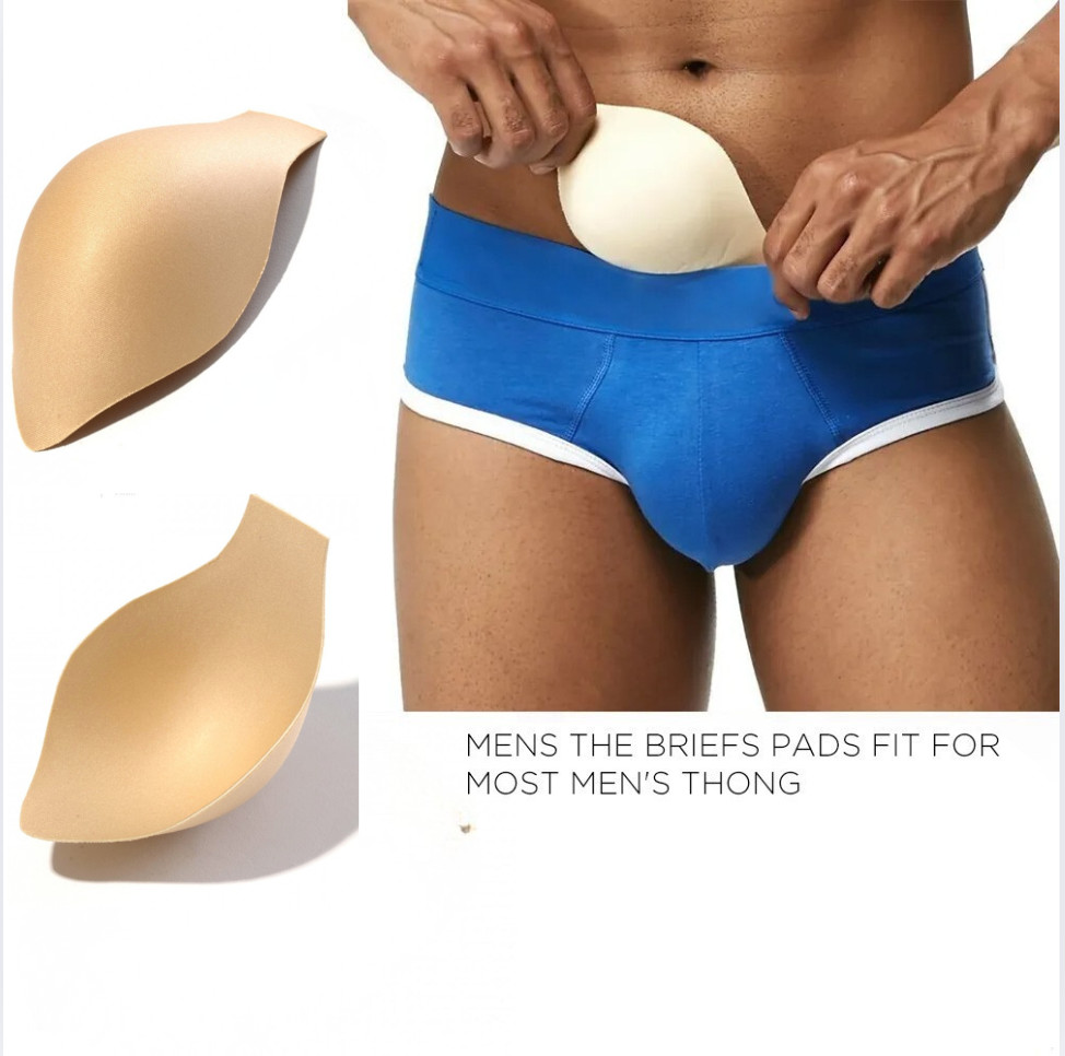 2 Pcs Bulge Enhancer Cup Sponge Pad for Men’s Swimwear Briefs underwear Push-Up