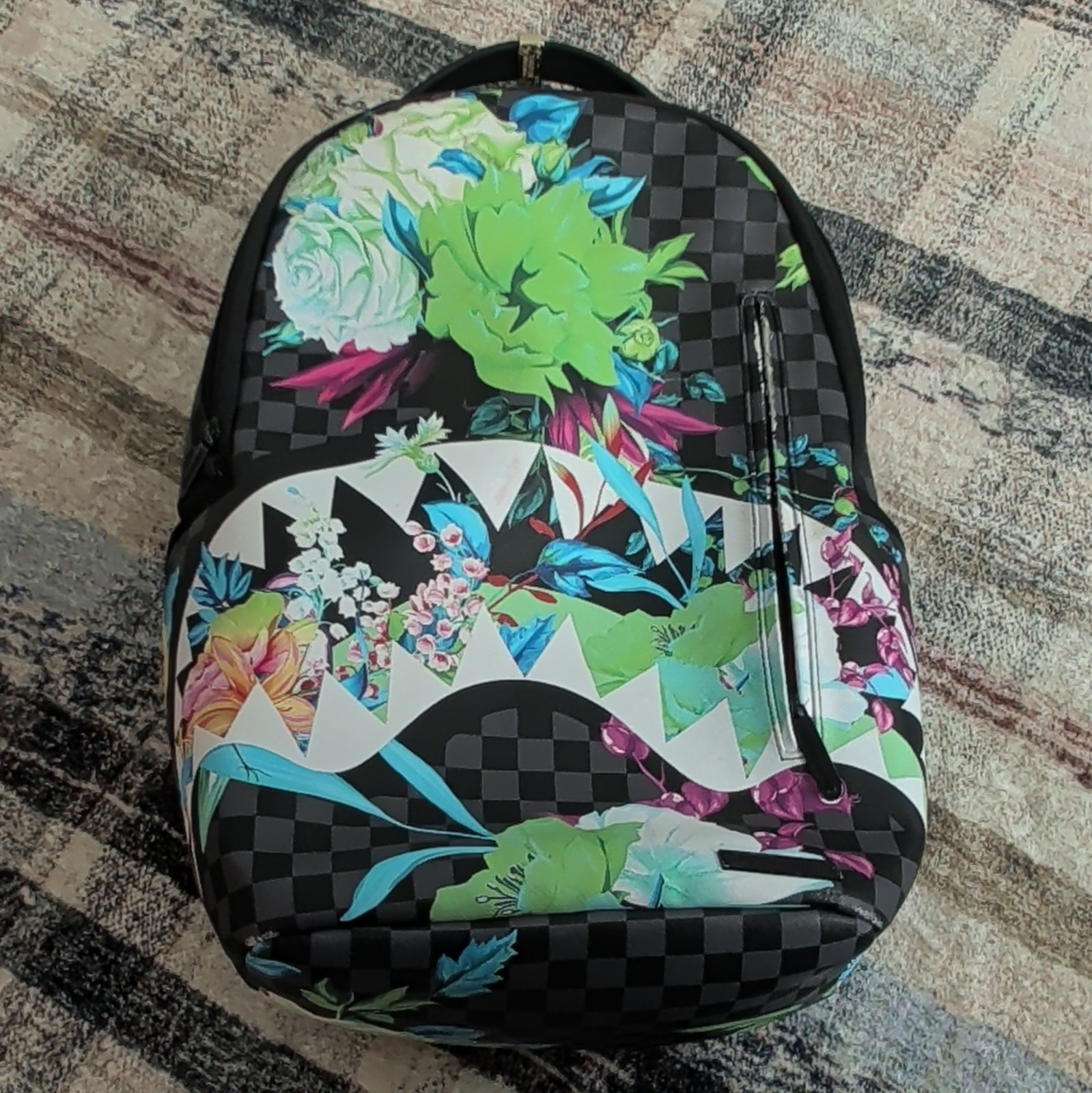 Sprayground Limited Edition Floral Pattern Backpack 7 Pocket+Stash Pocket